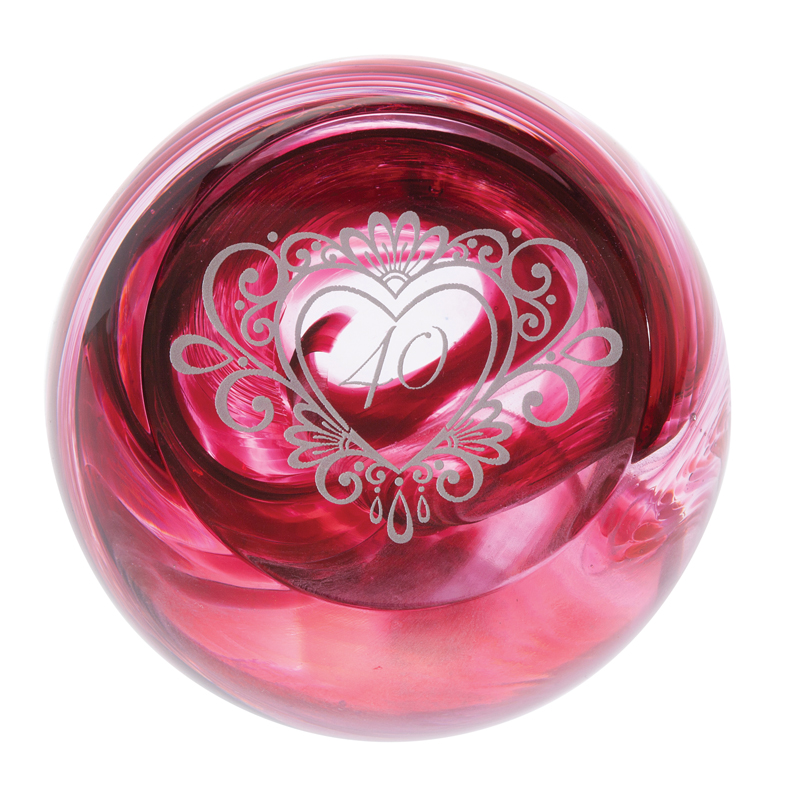 Celebration 40 Caithness Paperweight (Ruby Wedding)