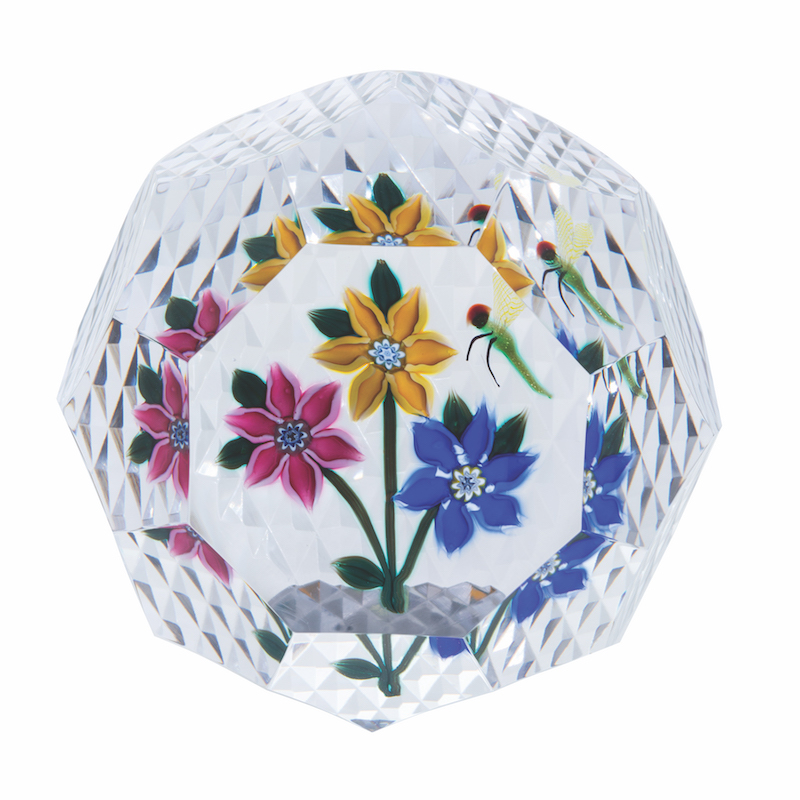 Dragonfly & Flowers Lampwork Caithness Limited Edition Paperweight